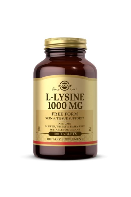 L-lysine, 100 Tablets, 1000 mg, Support Heathy Skin, Support Production of Collagen