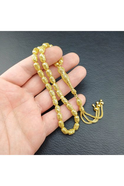 925 Ayar Sarı Altın Kaplama Gümüş Tesbih
