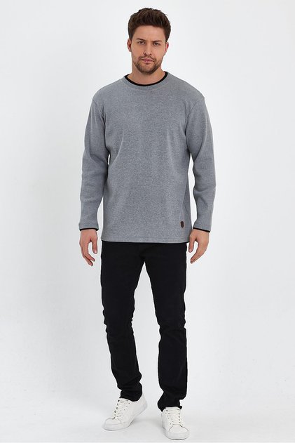 Crew Neck Garnished Sweatshirt (E22-72300)