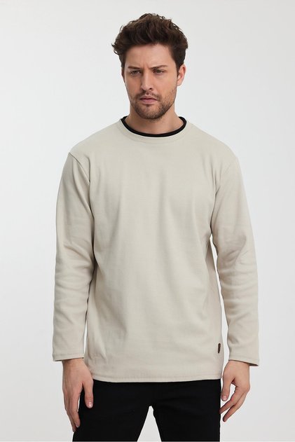 Crew Neck Garnished Sweatshirt (E22-72300)
