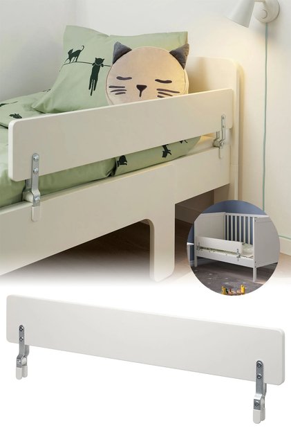 Bariera Pat din Lemn Panou Protectie Copii Portabil 96x15cm PD030