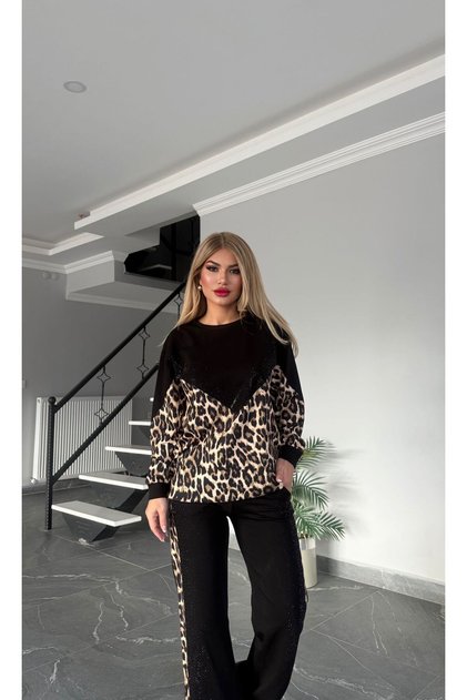 Bella Taş Trock Baskı Leopar Takım