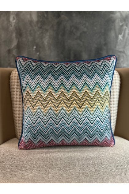 Imported Silk Velvet Pattern Throw Pillow Cover 43X43Cm (Double Sided Pattern)