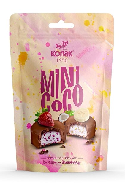 KONAK Mini Coco Meyve Parçacıklı ve Hindistan Cevizli Çikolata