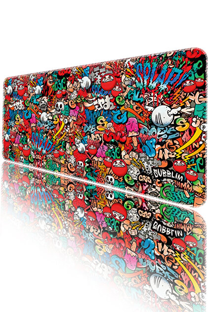 70x30 Cm Gaming Oyuncu Mouse Pad Kaymaz Taban Büyük Klavye Fare Altlığı Mousepad Grafıttı