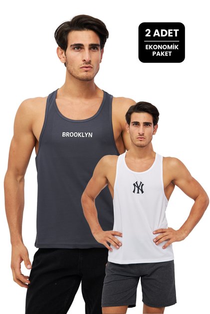 Printed Sports Athlete Men's 2-Piece Economic Pack Gym Printed Athlete