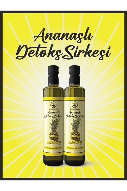 Ananas Sirkesi Detoks Etkili Ananaslı Sirke Ananaslı Detox Sirkesi Organik Sirke Vinegar 2x500 Ml.
