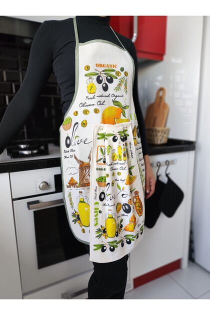 Towel for Kitchen Apron - Liquid Proof and Printed Wooden Base Towel