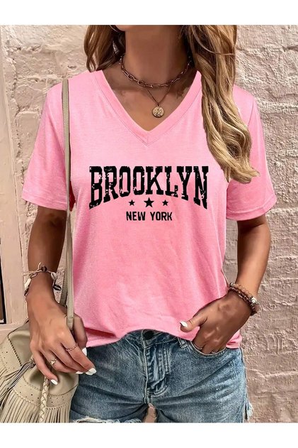 Women's Oversized Loose V-Neck T-Shirt