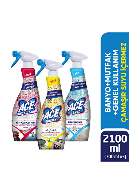 ACE Ultra Köpük Çamaşır Susuz Banyo Mutfak Çok Amaçlı Avantaj