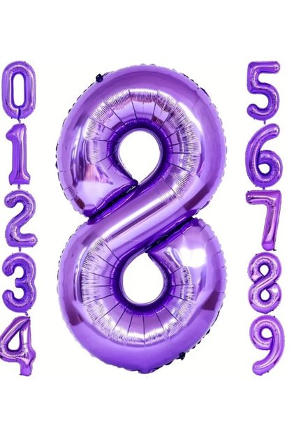 Number Balloon Purple | Lilac Number Balloon | 1 Year Old Foil Balloon | Wednesday Birthday Concept Number Balloon