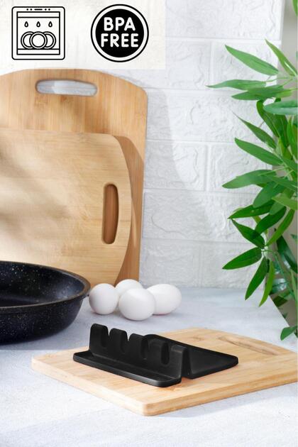 1 Black Silicone Dirty Spoon Holder