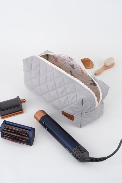 Square Gray XL Size Travel, Makeup Bag for Your Dy-Son Airwrap and All Your Hair Styling Tools