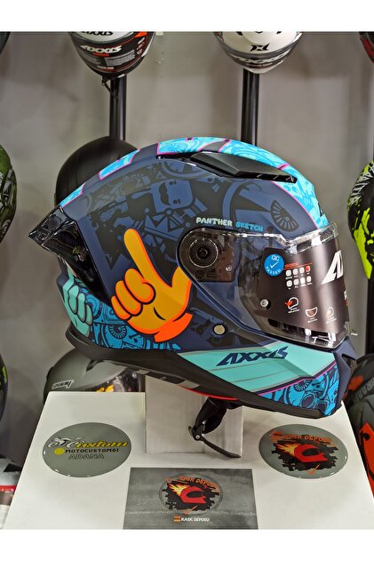 Axxis Panther SV Tribute Sketch B7 Kapalı Motosiklet Kaskı