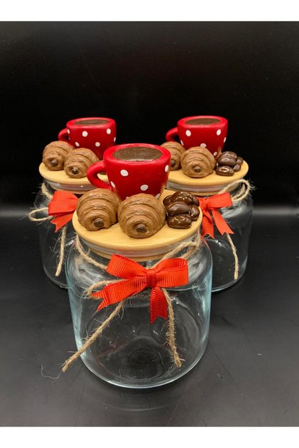 1 Coffee & Cookie Jar with Cup Figure (500 ml)