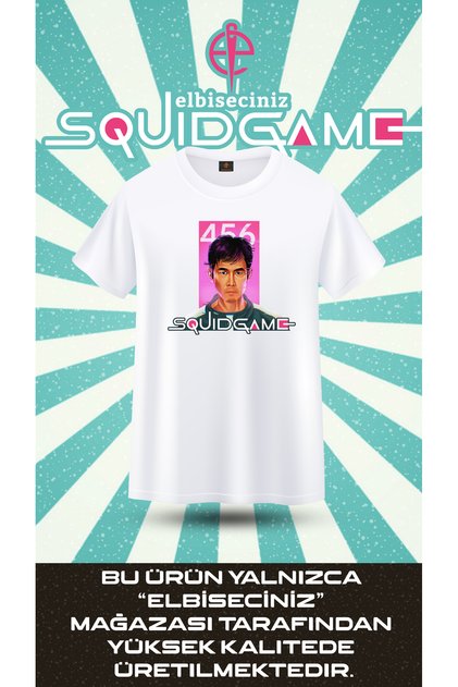 Squid Game No:456 Digital Fanart Spouse Lover Combination Valentine's Day T-Shirt - Price Is for One Piece.