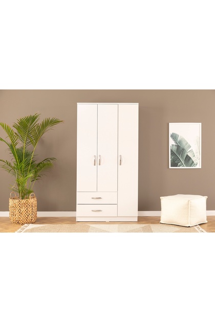Metalian Home Gardırop, 3 Kapılı 2 Çekmeceli