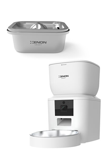 Xenon Smart Akıllı Mama Kabı ve Çelik Su Pınarı Beyaz - Fiyatı