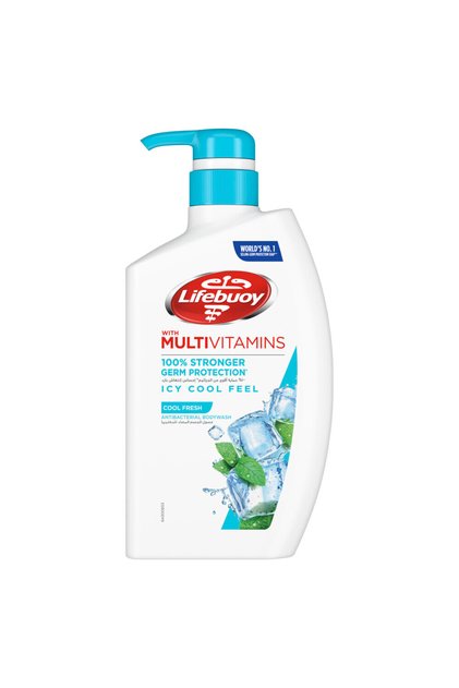Lifebuoy Antibacterial Body Wash, Cool Fresh, 100% Stronger Germ Protection, 12H Freshness, 500ml