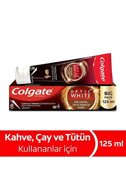 Colgate Toothpaste Optic White 125ml Tea-Coffee-Cigarette