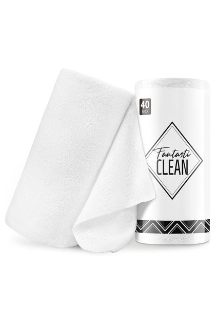 Multi-Purpose Roll Microfiber Cleaning Cloth 30X30 40 Sheets White