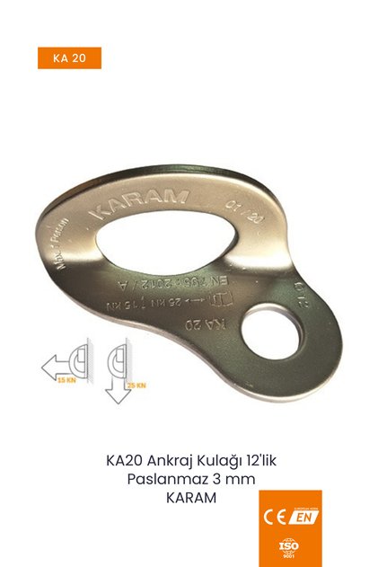 Ka20 Ankraj Kulağı 12 Mm (PASLANMAZ 3 MM)