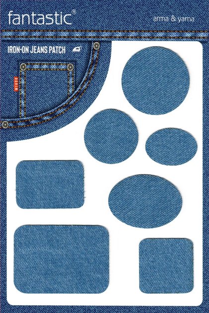 Light Blue Denim Jeans Repair - Iron-On Jeans Rigging Patch & Decorative Shapes