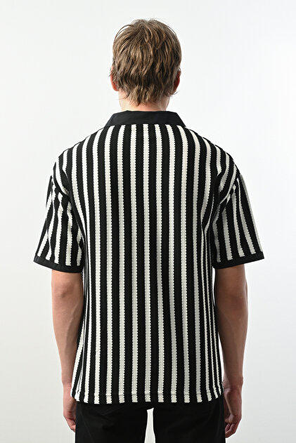 İLKCET MODA V Yaka Çizgili Erkek Oversize T-shirt - Fiyatı, Yorumları