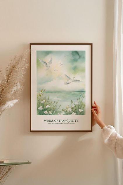 One Piece Brown Real Wood Framed Painting Set - Model 39