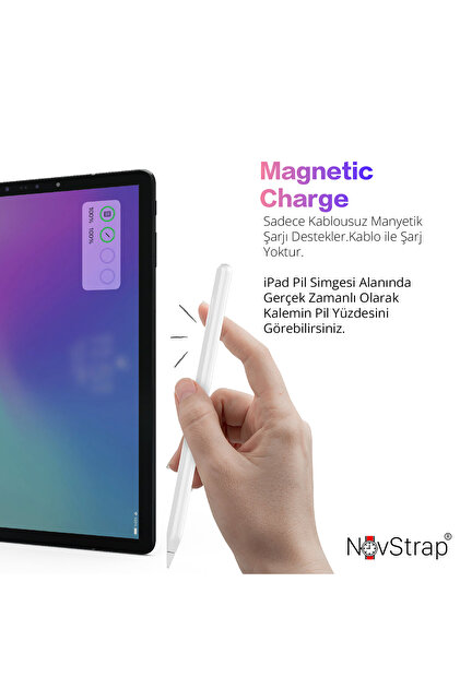 NovStrap Apple iPad Mini 6 ile Uyumlu Dokunmatik Tablet Kalemi 2