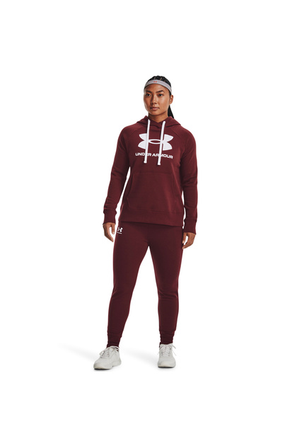 سترة نسائية بغطاء رأس بشعار Ua Rival Fleece 1356318-690
