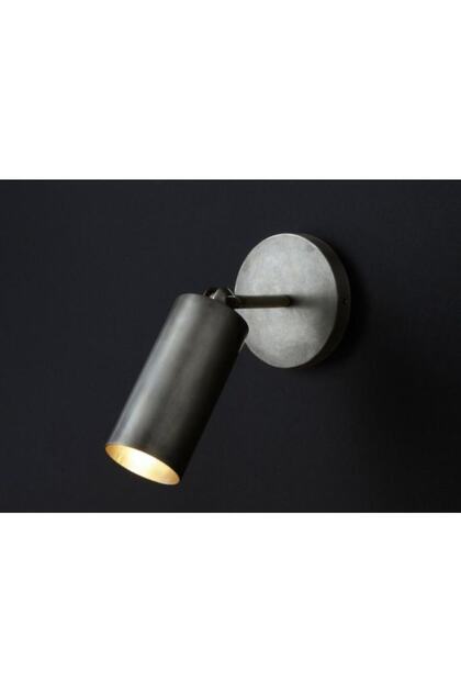 Retro Rustic Articulated LED Spotlight Sconce Gray Patinated LED Bulb Daylight