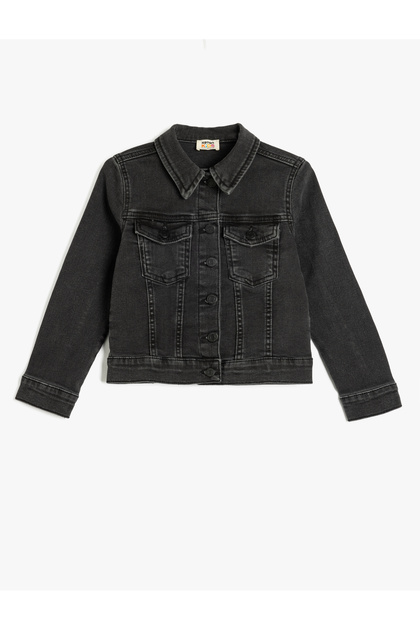 Cotton Long Sleeve Buttoned Denim Jacket