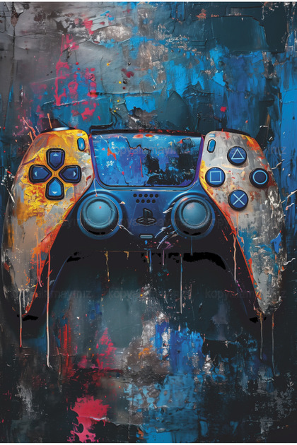 Ps Game Console Handle Gamer Home Decoration Painting Retro Wood Poster