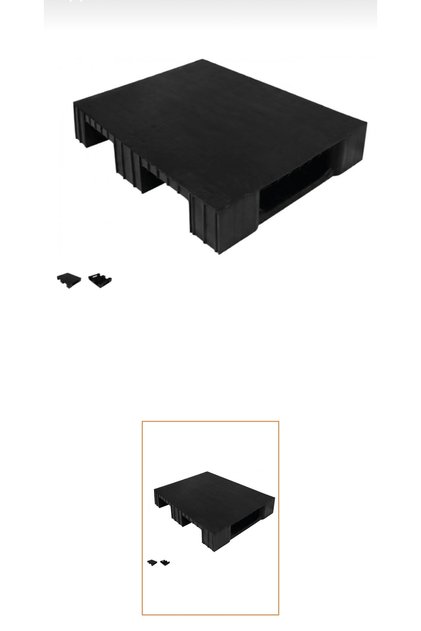 (PE) 80 X 60 X 15 cm SİYAH ÜZERİ KAPALI PLASTİK PALET