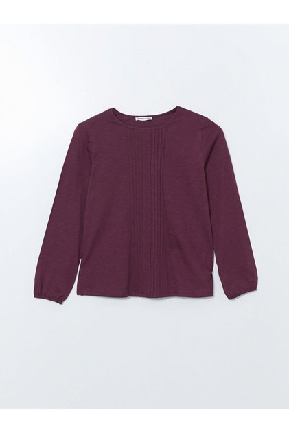 Plum Crew Neck Women's Blouse (S5)