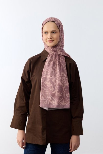 Etnik Desen Şal Mihra Desen-gül Pembe