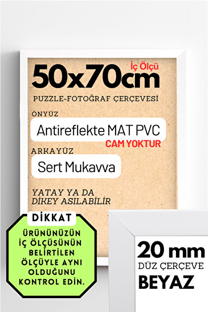 CreaWitch 20mm-50x70 Cm Şeffaf Pvc Li Camsız Fotoğraf 1000 Parça