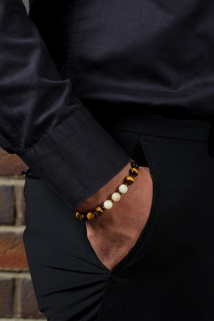 Certified Handcrafted Bracelet - Combination of Turtle Eye, Citrine, Hematite