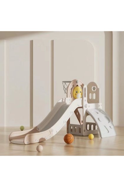 DUCK SLIDE&CLIMB BOARD+BALL RING 186X109X100CM COFFEE 28-MYY-12C