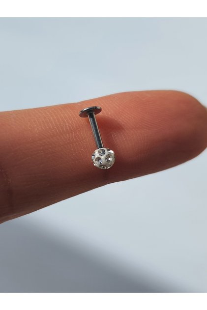 Çelik  Top Taşlı Tragus, Helix, Lop, Kıkırdak Piercing