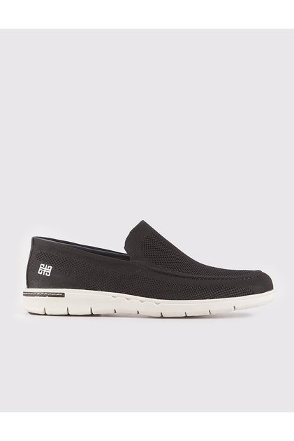 White Sole Knitwear Black Men's Casual Shoes
