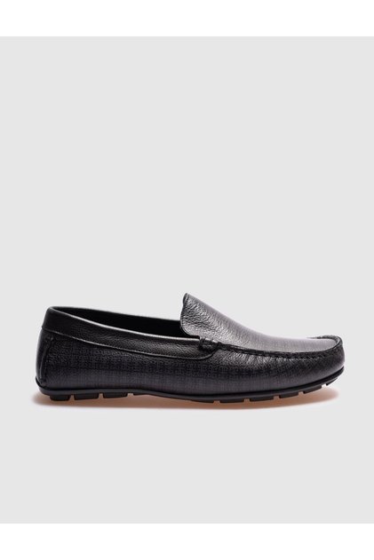 Men's Genuine Leather Summer Black Loafer Shoes