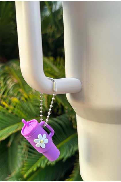 Purple Floral Thermos Accessory/ Thermos Thermos Charm/Charm
