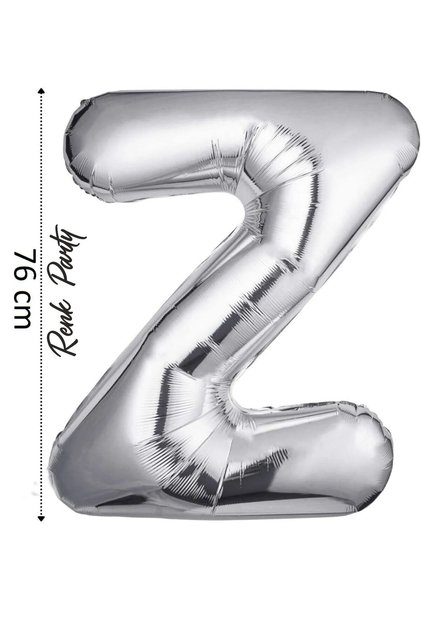 Letter Z Balloon 76 cm Gray - Foil Helium Balloon - Letter Balloon - 34 Inch