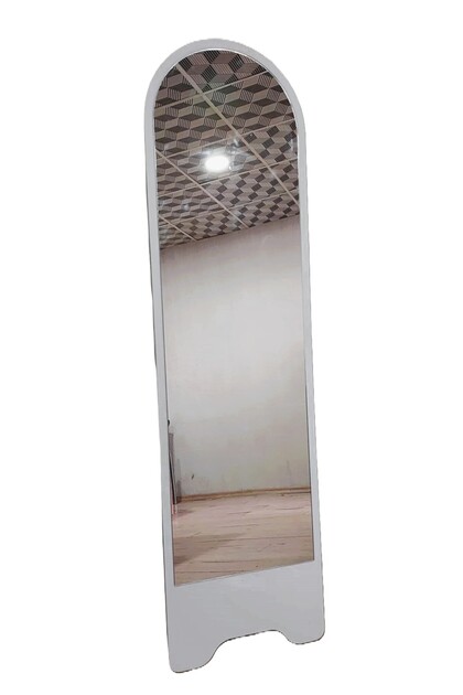 Beyaz 150X42 cm Ayaklı Tek Kubbeli Salon Antre Çocuk Odası Banyo WC Yatak Odası Boy Aynası