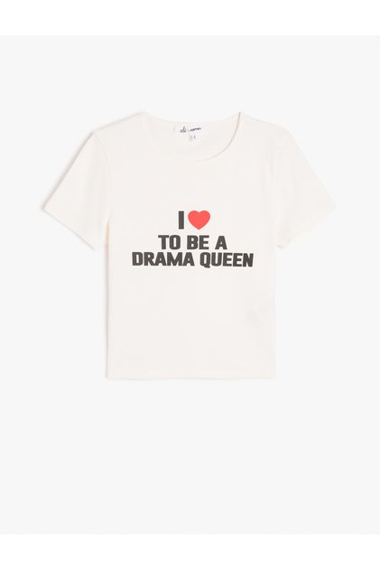 Slogan Print Short Sleeve Slim Fit Crew Neck T-Shirt