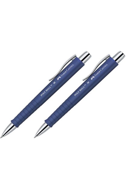 Faber-Castell Химикалка Poly Ball със син връх и син пълнител (2 броя)