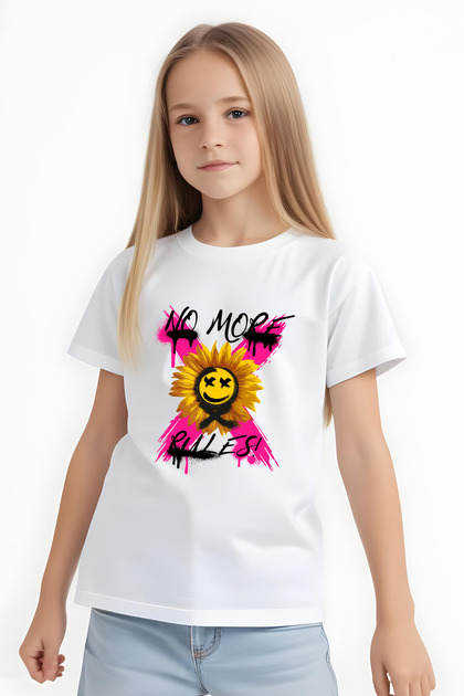 No More Printed Girls' Short Sleeve T-Shirt