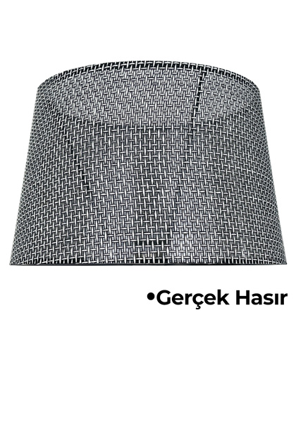 Hasır Siyah Doğal Lambader Şapkası